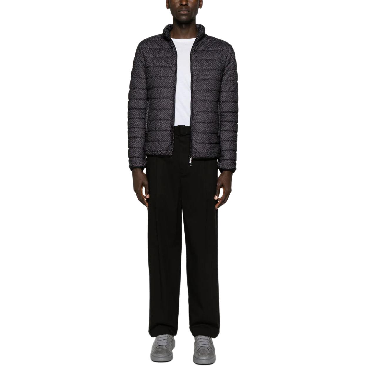 Lookbook Emporio Armani FW23灰色几何印花修身保暖高领夹克 3D1B7Q-1J9BZ-F048