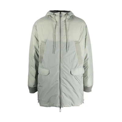 Emporio Armani FW23 Reversible Hooded Down Jacket for Men - Light Green. 6R1L95-1NHMZ-06D9