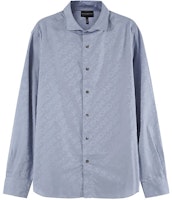 EMPORIO ARMANI FW23 Solid Button-Up Long Sleeve Shirt Men’s Haze Blue. 3R1C86-1K0DZ-F752 EMPORIO ARMANI FW23 Solid Button-Up Long Sleeve Shirt Men’s Haze Blue. 3R1C86-1K0DZ-F752