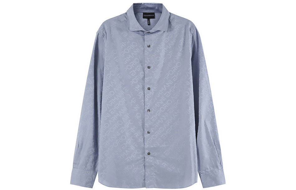 Order EMPORIO ARMANI Baju Lengan Panjang Lelaki Haze Biru FW23. 3R1C86-1K0DZ-F752