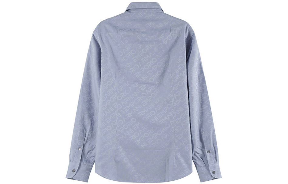 Lookbook EMPORIO ARMANI Baju Lengan Panjang Lelaki Haze Biru FW23. 3R1C86-1K0DZ-F752