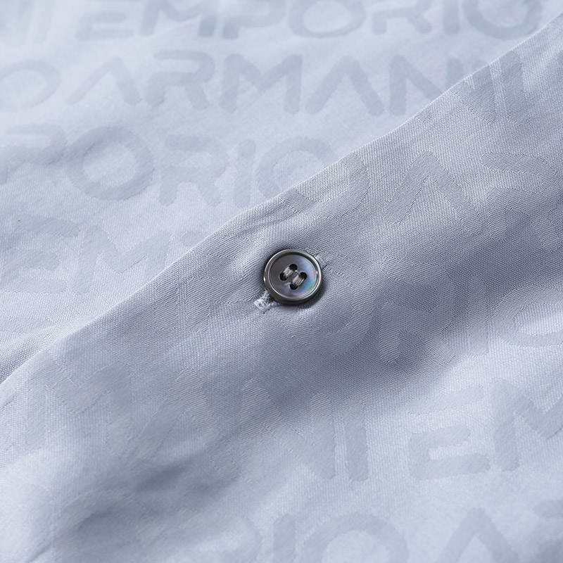 Shop EMPORIO ARMANI Baju Lengan Panjang Lelaki Haze Biru FW23. 3R1C86-1K0DZ-F752