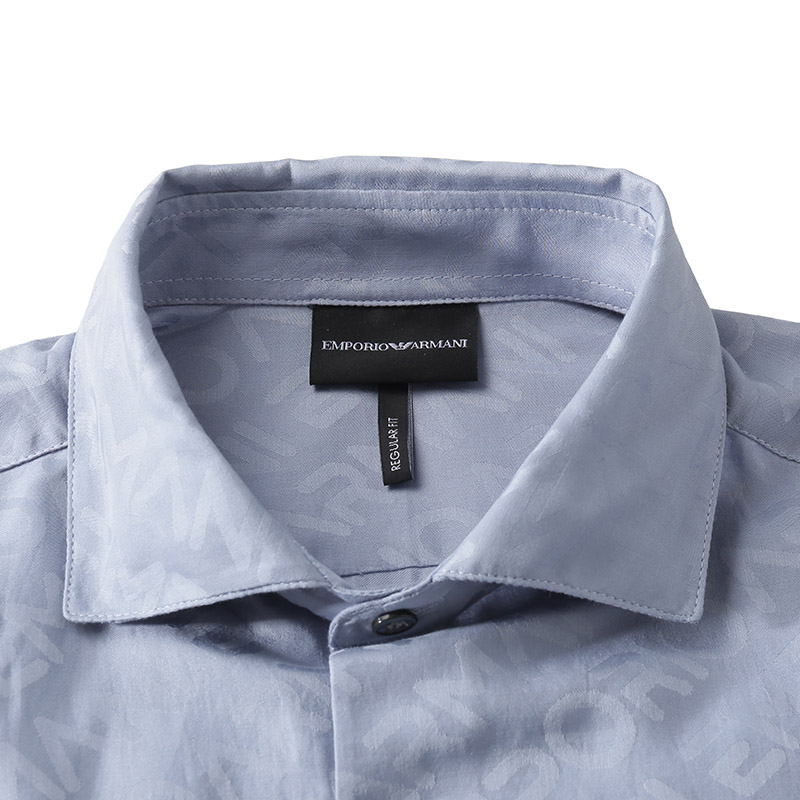 Sizing EMPORIO ARMANI Baju Lengan Panjang Lelaki Haze Biru FW23. 3R1C86-1K0DZ-F752