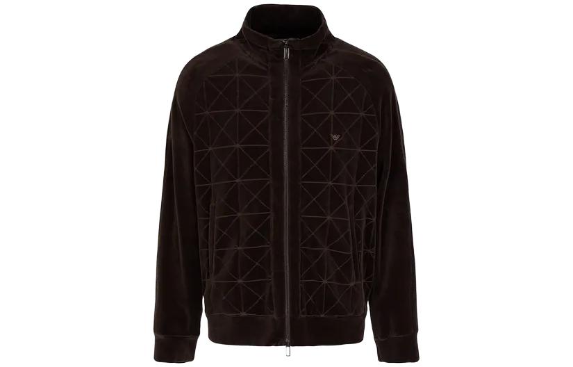 Emporio Armani FW23 Solid Color Zip-Up Jacket Brown 6R1MG3-1JJWZ1-05D1