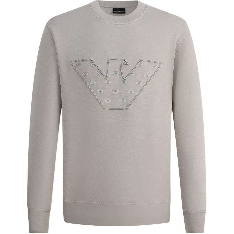 Emporio Armani FW23 Solid Logo Embroidered Casual Sweatshirt Gray-Green 6R1ME7-1JHSZ-0643 圖 2