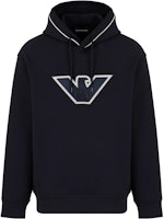 EMPORIO ARMANI FW23 Solid Logo Embroidered Drawstring Sweatshirt Men Navy 6R1ME5-1JHSZ-09Q5 EMPORIO ARMANI FW23 Solid Logo Embroidered Drawstring Sweatshirt Men Navy 6R1ME5-1JHSZ-09Q5