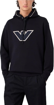 エンポリオアルマーニ FW23 ロゴ刺繍ドローストリングスウェットシャツ メンズ ネイビー 6R1ME5-1JHSZ-09Q5 Lookbook エンポリオアルマーニ FW23 ロゴ刺繍ドローストリングスウェットシャツ メンズ ネイビー 6R1ME5-1JHSZ-09Q5