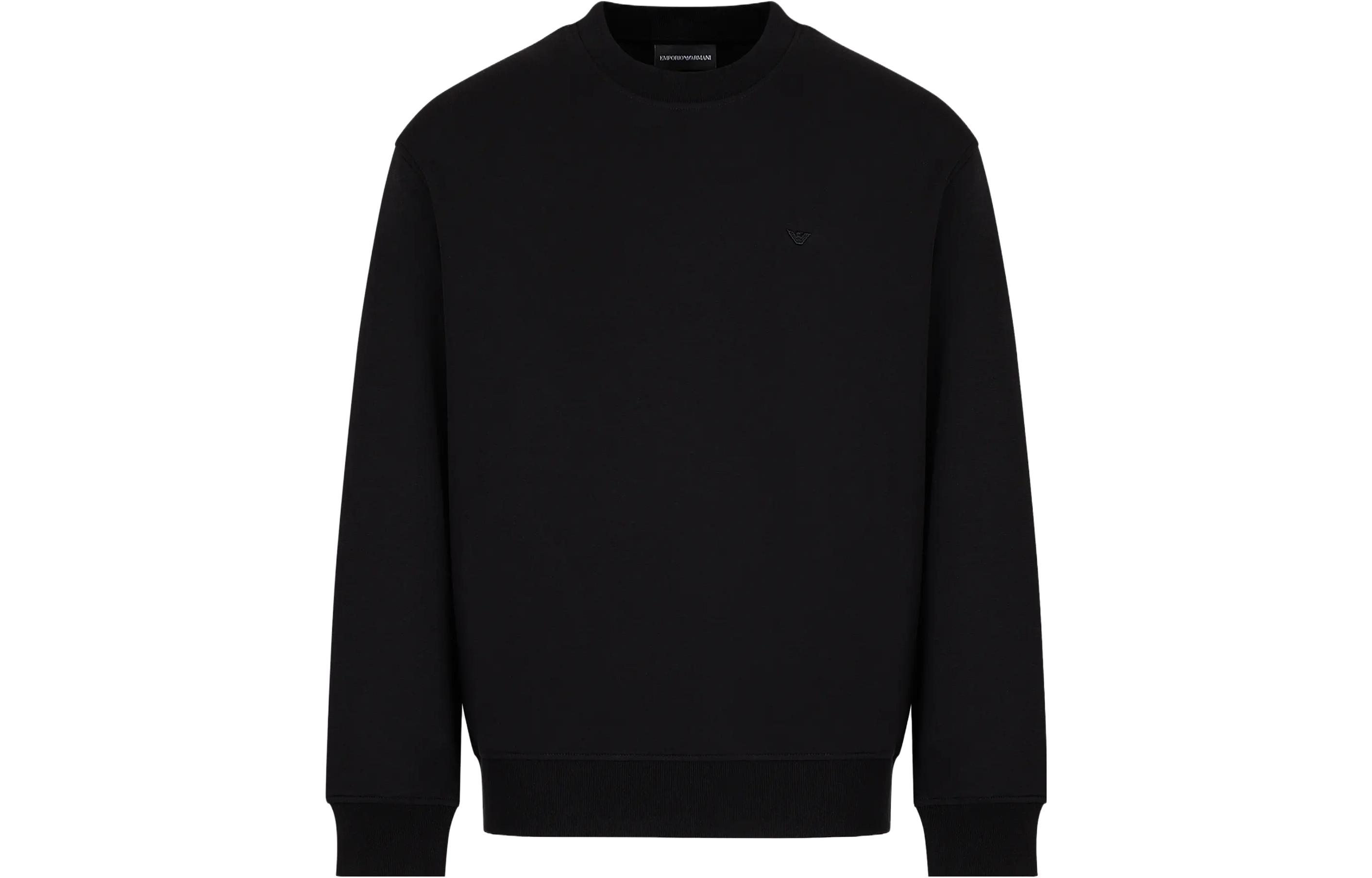 EMPORIO ARMANI FW23 Solid Logo Jacquard Ribbed Sweatshirt  Black 6R1MF2-1JHSZ-00A8 圖 2