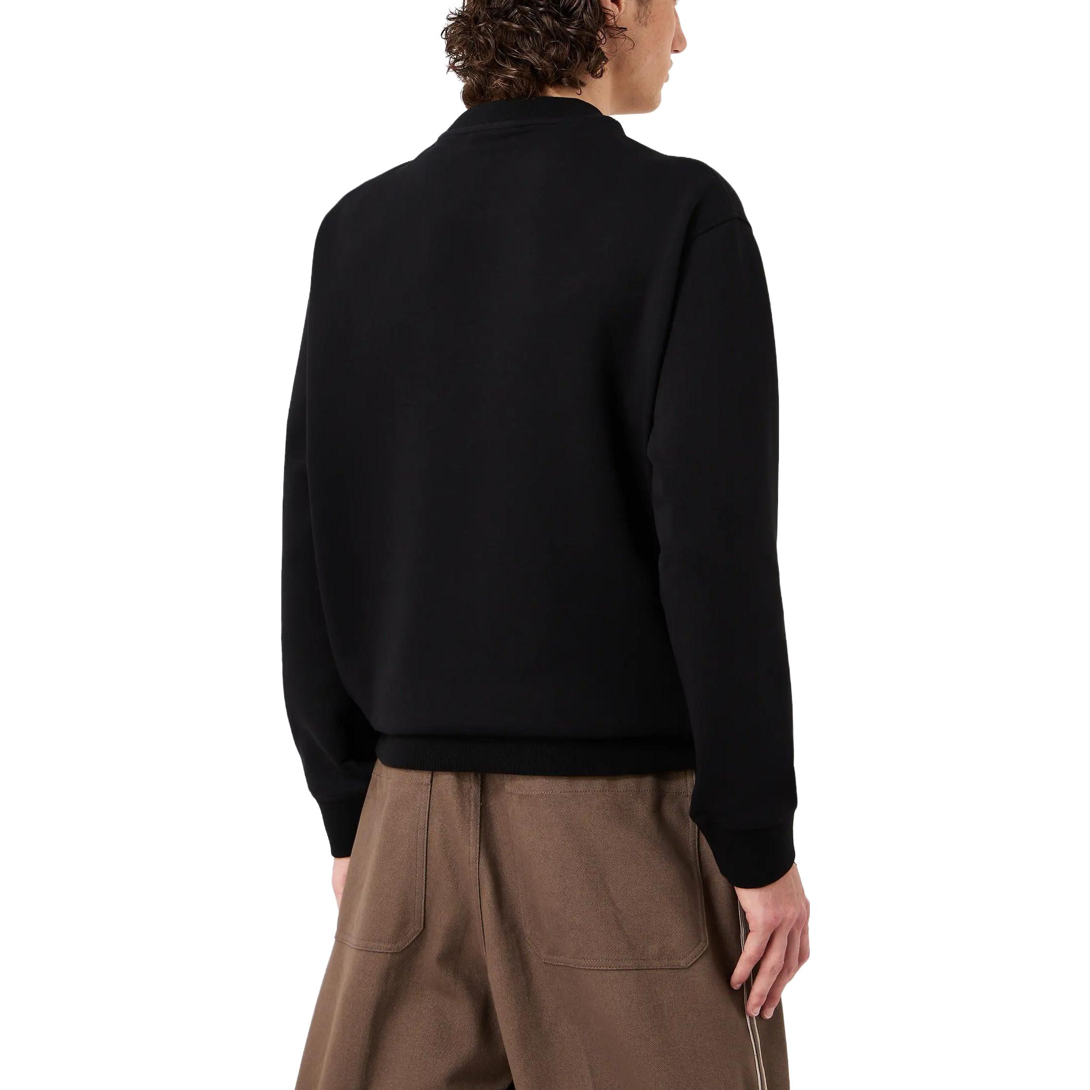 EMPORIO ARMANI FW23 Solid Logo Jacquard Ribbed Sweatshirt  Black 6R1MF2-1JHSZ-00A8 圖 4