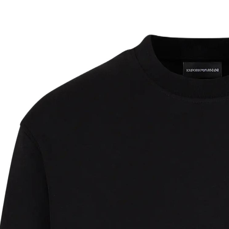 EMPORIO ARMANI FW23 Solid Logo Jacquard Ribbed Sweatshirt  Black 6R1MF2-1JHSZ-00A8 圖 6
