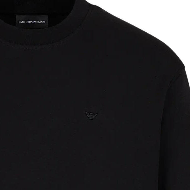 EMPORIO ARMANI FW23 Solid Logo Jacquard Ribbed Sweatshirt  Black 6R1MF2-1JHSZ-00A8 圖 7