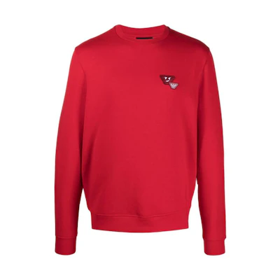 Emporio Armani FW23 Solid Logo Patch Crewneck Sweatshirt Men 3H1M8E-1JHSZ-0361