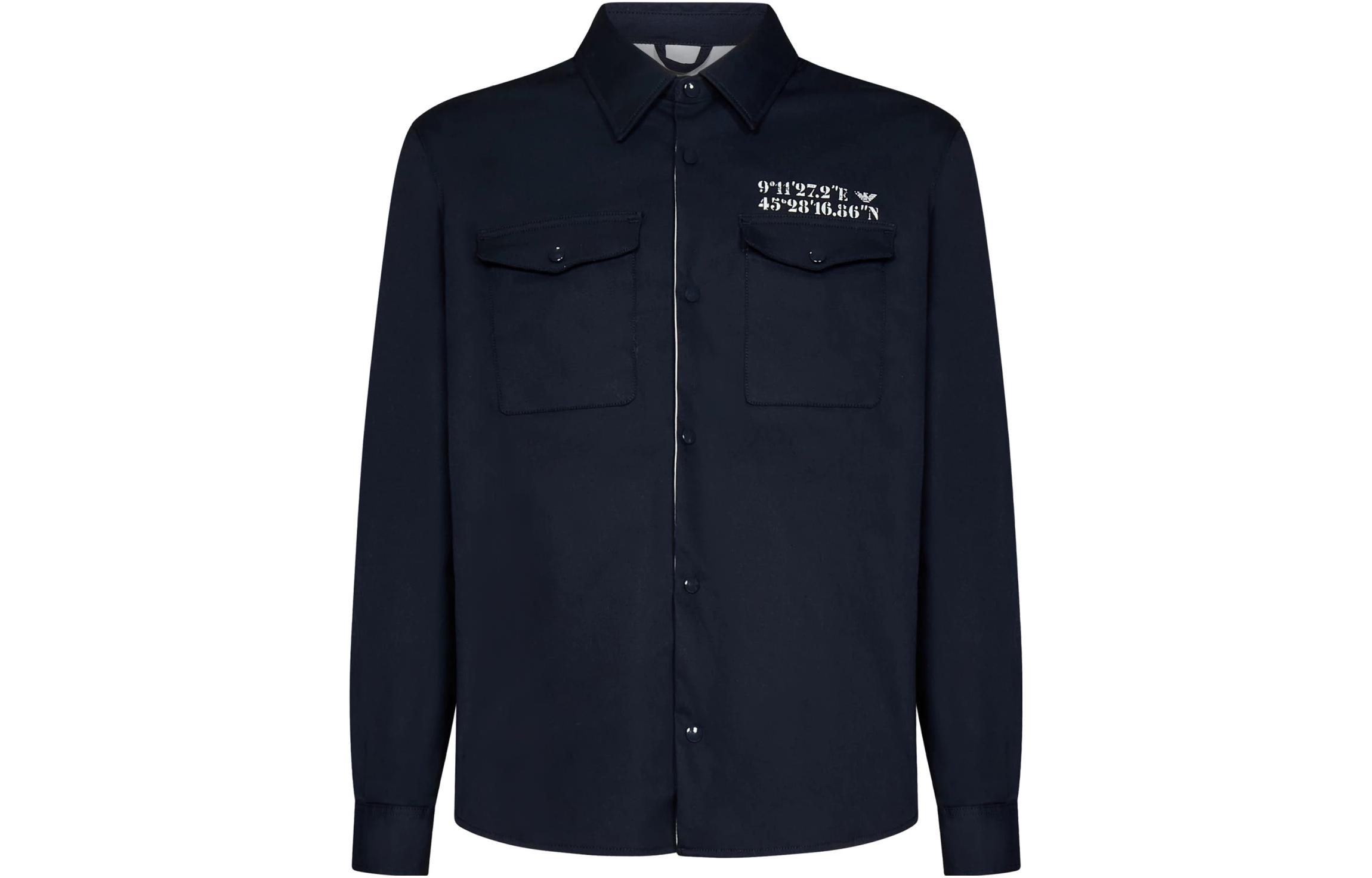 Emporio Armani FW23 Solid Zip Jacket Navy Blue 6R1B7C-1K1CZ-09L1