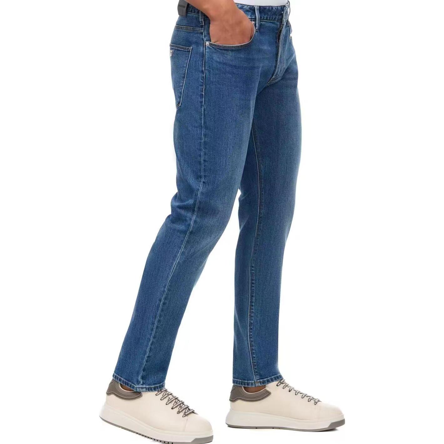 Details for EMPORIO ARMANI FW23 Seluar Jeans Denim Kasual Lelaki Biru Zip-Washed 6R1J06-1DRHZ-0942