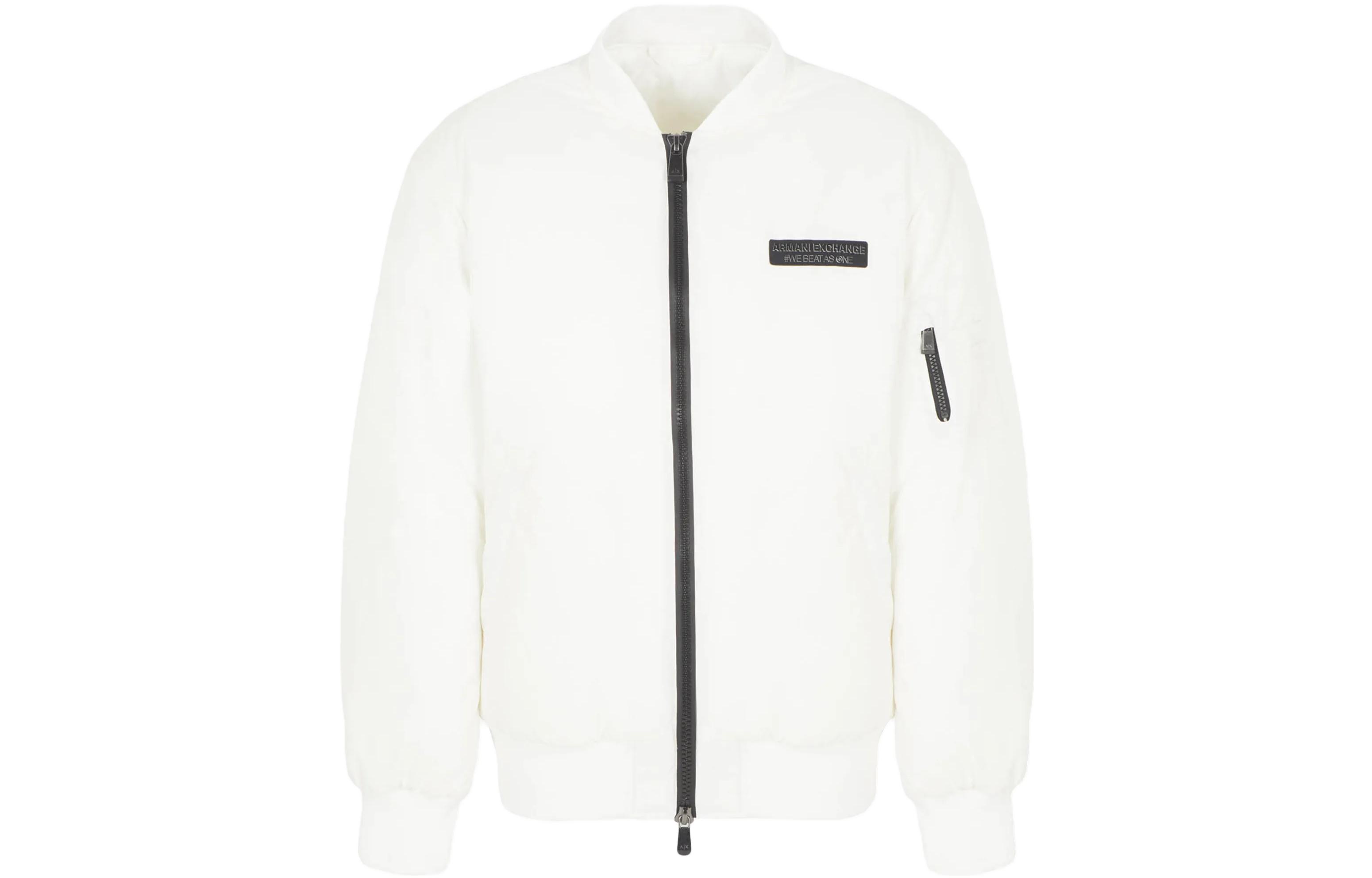 Emporio Armani FW23 White Baseball Collar Zip Jacket 6RZB12-ZNJ7Z-116L
