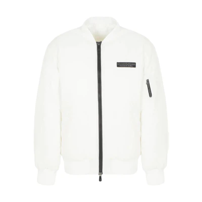 Emporio Armani FW23 White Baseball Collar Zip Jacket 6RZB12-ZNJ7Z-116L