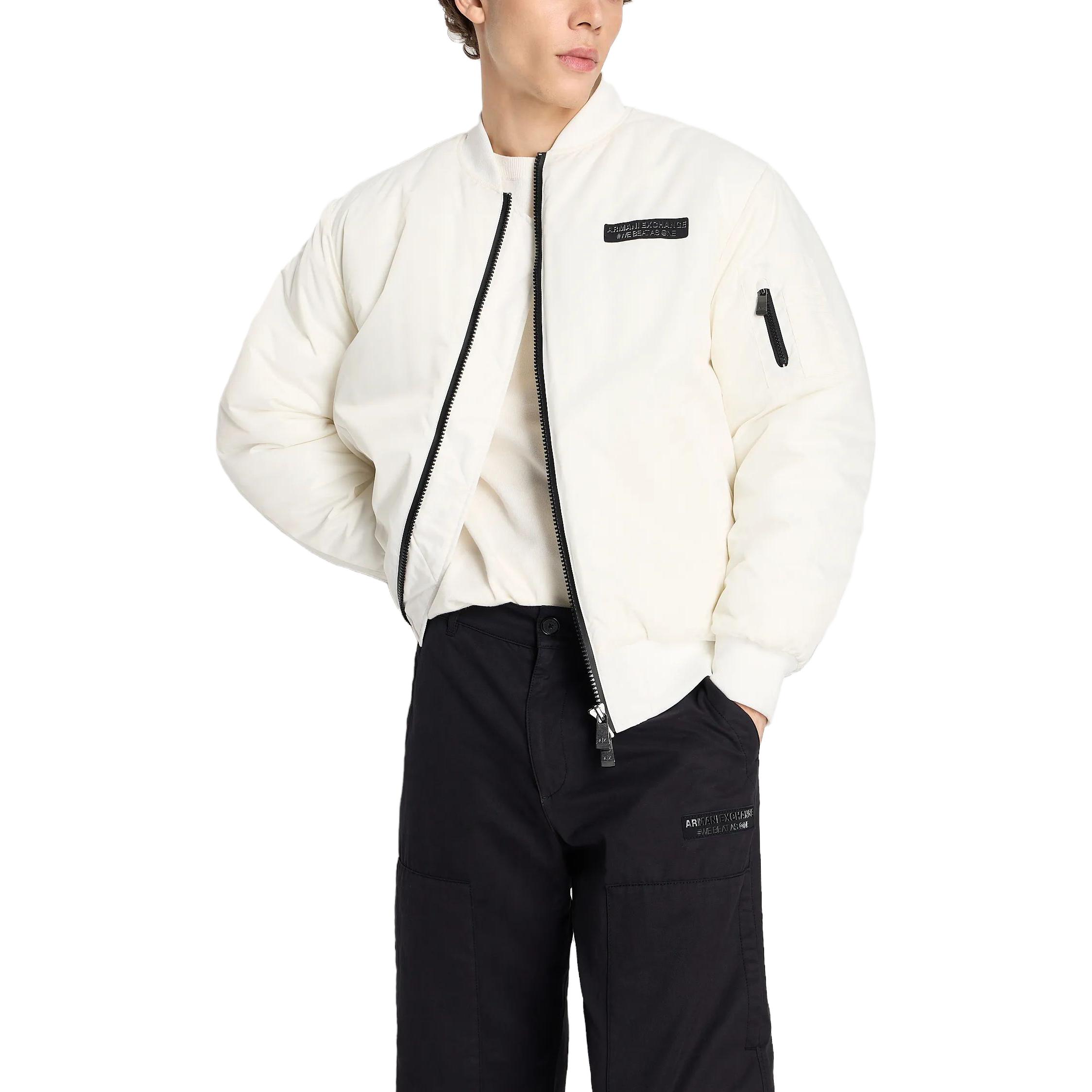 Shop 安普里奧·阿曼尼 FW23 白色棒球領拉鍊外套 6RZB12-ZNJ7Z-116L