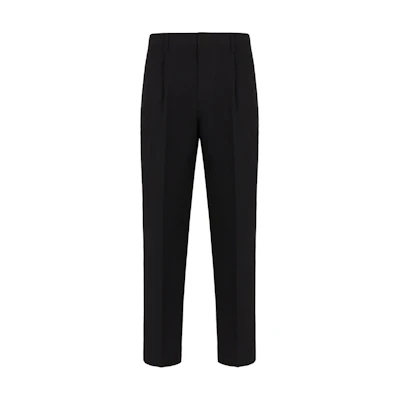 EMPORIO ARMANI FW24 Black Elastic Pleated Zip Casual Pants 6D1PH9-1NSCZ-0999