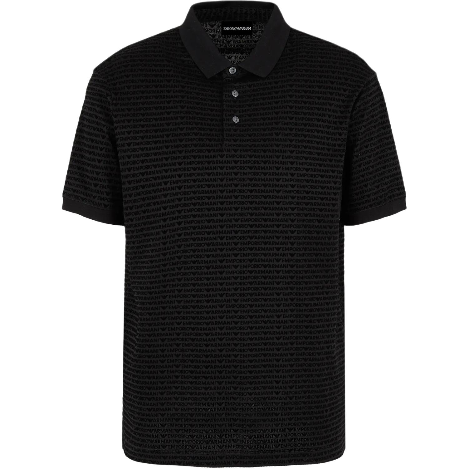 Emporio Armani FW24  Black Logo Polo Shirt. 6D1F79-1JOSZ-0999