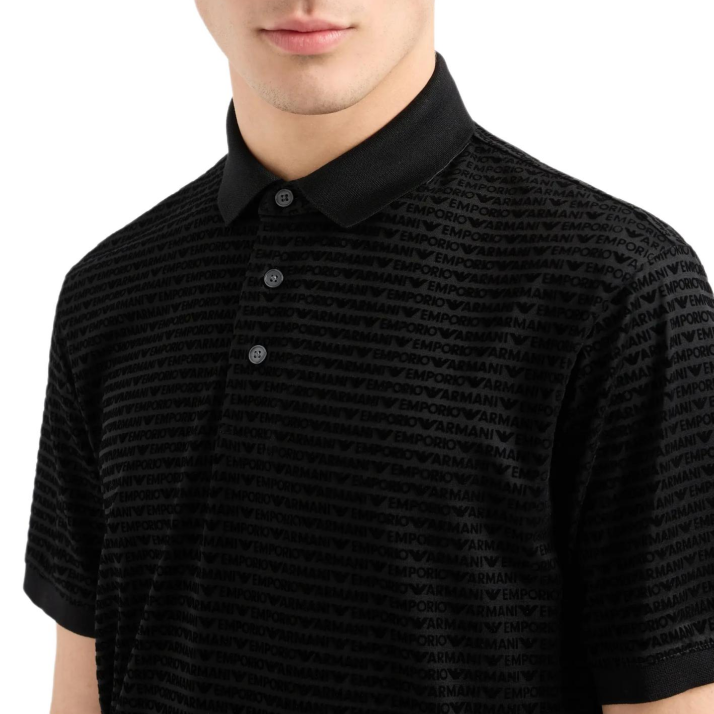 Details for エンポリオアルマーニ FW24 ブラック ロゴ ポロシャツ 6D1F79-1JOSZ-0999