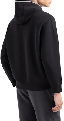 エンポリオアルマーニ FW24 ブラック ロゴ ストライプ ジャカードフーディー 6D1M99-1JRRZ-0999 Lookbook エンポリオアルマーニ FW24 ブラック ロゴ ストライプ ジャカードフーディー 6D1M99-1JRRZ-0999