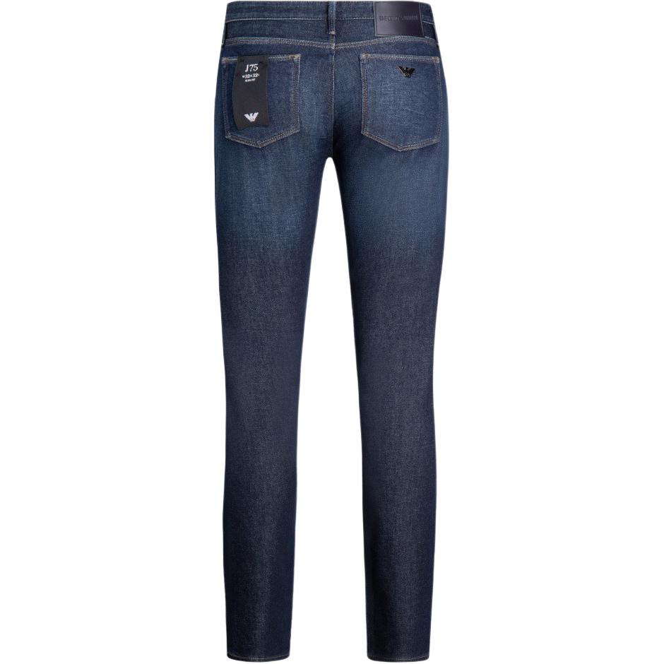 EMPORIO ARMANI FW24  Blue Mid-Rise Straight-Leg Logo Patch Jeans. 6D1J75-1D89Z-0941 圖 3
