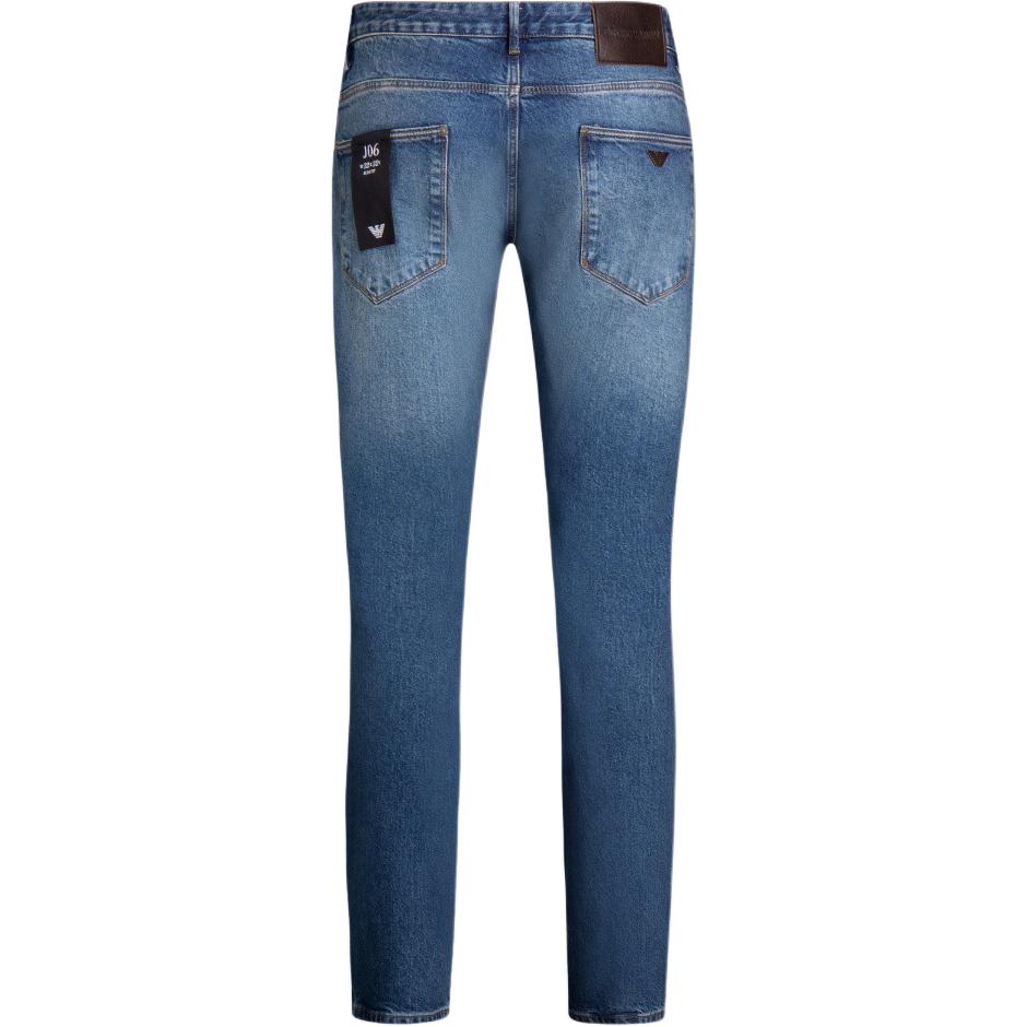 Lookbook Emporio Armani FW24 修身中腰標誌補丁牛仔褲 - 藍色 6D1J06-1D67Z-0942