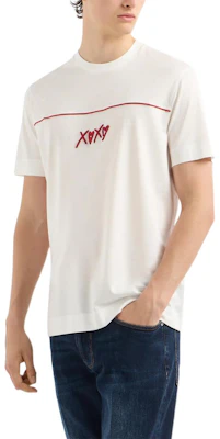 EMPORIO ARMANI FW24 White Crewneck Embroidered Pattern T-Shirt. EM000131-AF10761-U0003 Purchase EMPORIO ARMANI FW24 White Crewneck Embroidered Pattern T-Shirt. EM000131-AF10761-U0003