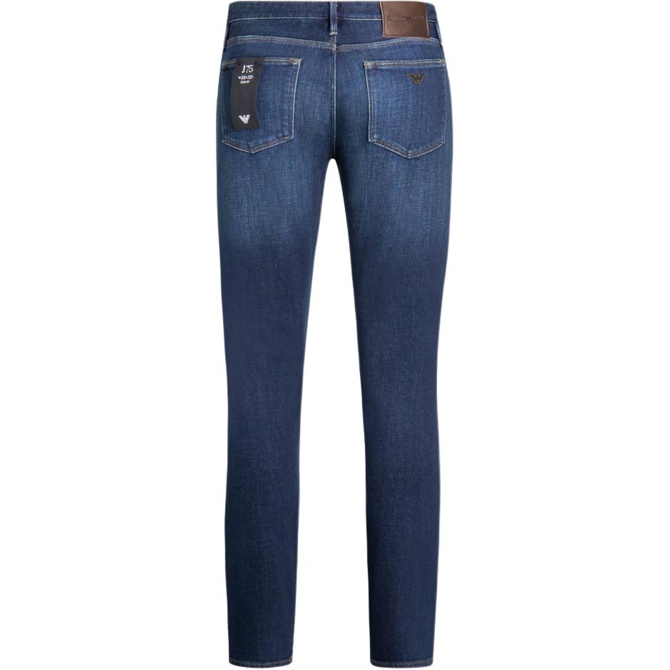 EMPORIO ARMANI FW24 Logo Patch Mid-Waist Straight Fit Jeans Men Blue 6D1J75-1D87Z-0942 圖 3