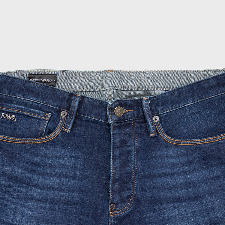 EMPORIO ARMANI FW24 Logo Patch Mid-Waist Straight Fit Jeans Men Blue 6D1J75-1D87Z-0942 圖 5