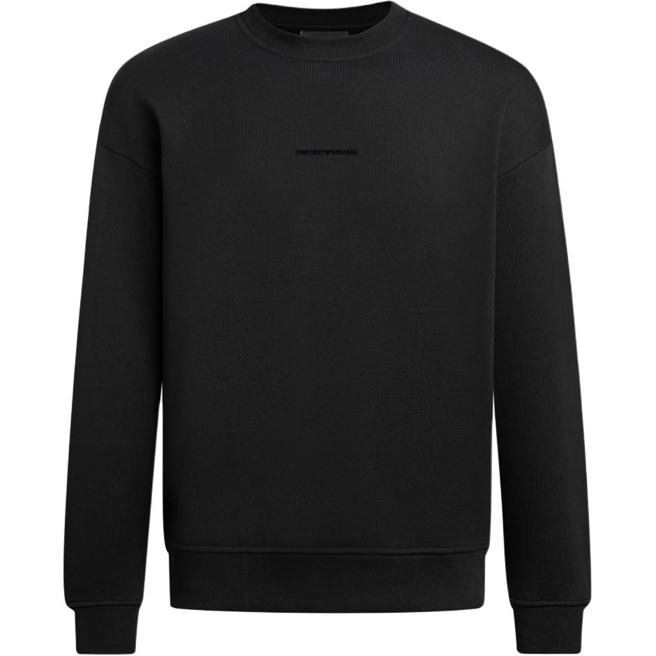 Emporio Armani FW24 Logo Print Crewneck Long Sleeve Sweatshirt Men Black 6D1M95-1JTAZ-0999