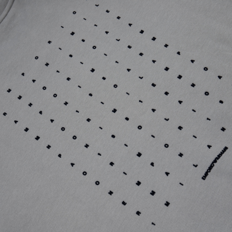 Details for Emporio Armani FW24 灰色男士標誌印花長袖圓領衫。 6D1M95-1JTAZ-06K3
