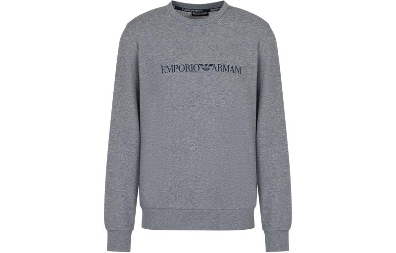 Emporio Armani FW24 Logo Print Crewneck Sweatshirt Grey 111785-4R571-14049