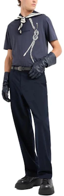 Camiseta Emporio Armani FW24 Azul Marino con Logo Bordado de Manga Corta. 6D1T6U-1J7FZ-0935 Lookbook Camiseta Emporio Armani FW24 Azul Marino con Logo Bordado de Manga Corta. 6D1T6U-1J7FZ-0935