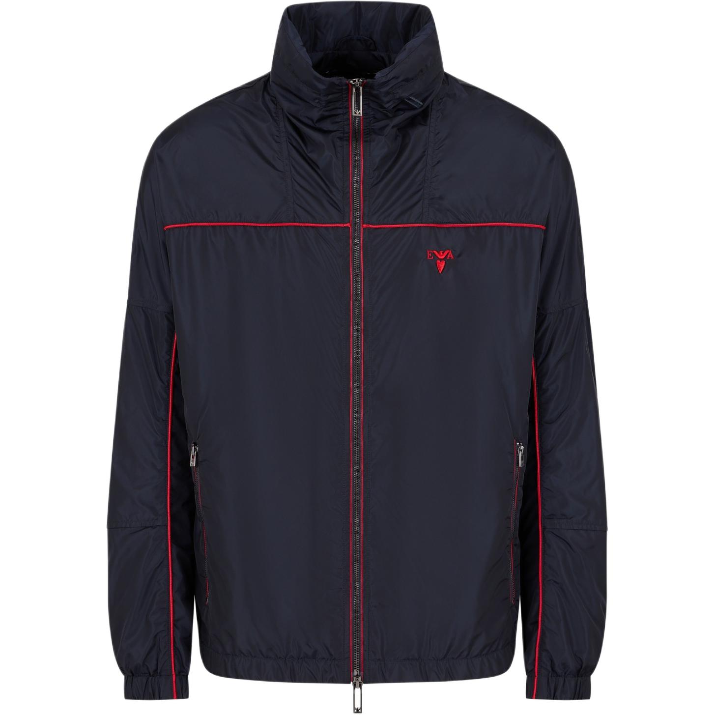 Emporio Armani FW24 Navy Hoodie Jacket with Embroidered Logo - Qixi Edition EM000176-AF10496U-B118