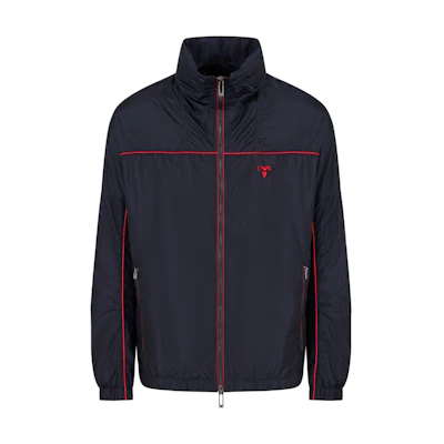 Emporio Armani FW24 Navy Hoodie Jacket with Embroidered Logo - Qixi Edition EM000176-AF10496U-B118