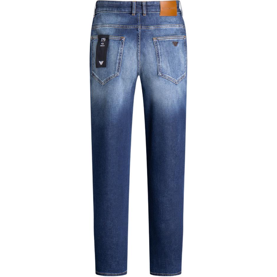 Lookbook Emporio Armani FW24 Jeans Biru Indigo Saku Zip Luntur 6R1J79-1D22Z-0942