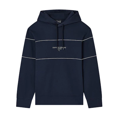 EMPORIO ARMANI FW25 Modal Hoodie Printed Sweatshirt for Men. EM002885-AF17545-UB118