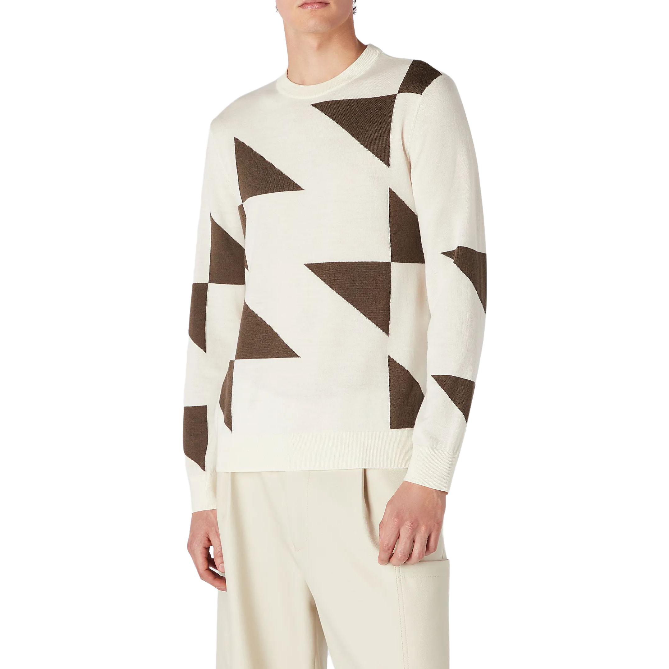 Lookbook Emporio Armani Geometric Print Crewneck Sweater for Men - Multicolor. 6R1MV5-1M05Z-F1C7