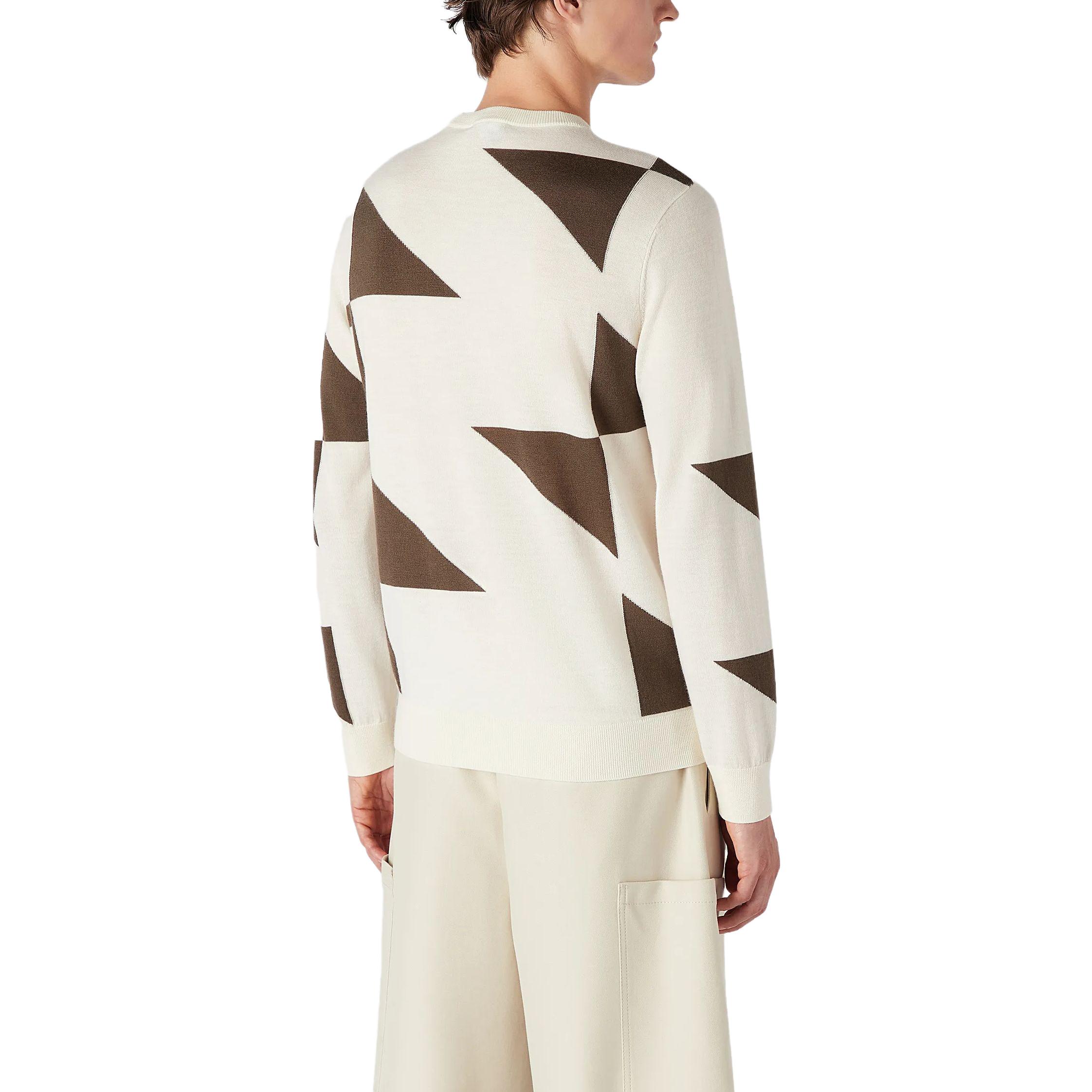 Shop Emporio Armani Geometric Print Crewneck Sweater for Men - Multicolor. 6R1MV5-1M05Z-F1C7