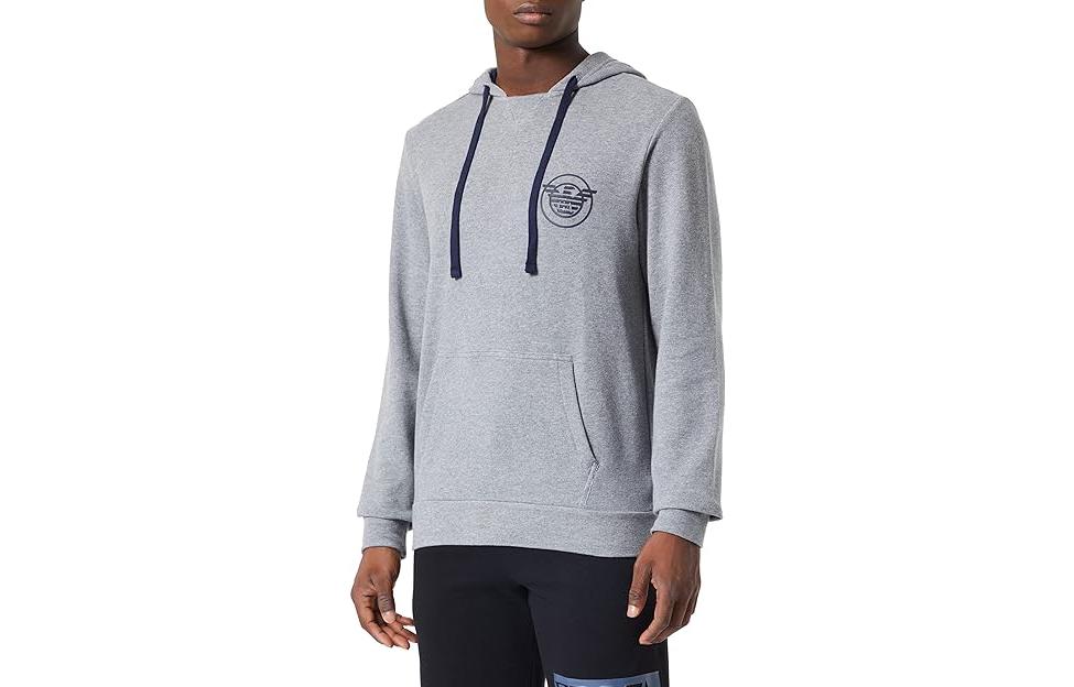 Emporio Armani Graphic Hoodie with Drawstring and Pocket - Grey 111753-2F573-06749