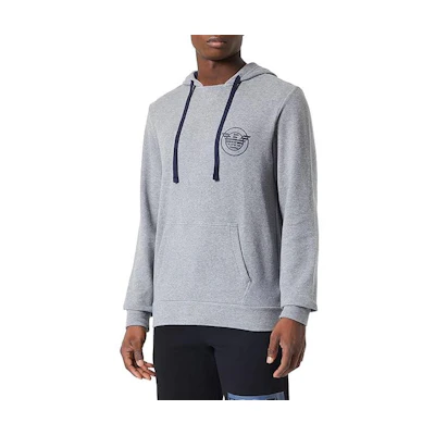 Emporio Armani Graphic Hoodie with Drawstring and Pocket - Grey 111753-2F573-06749