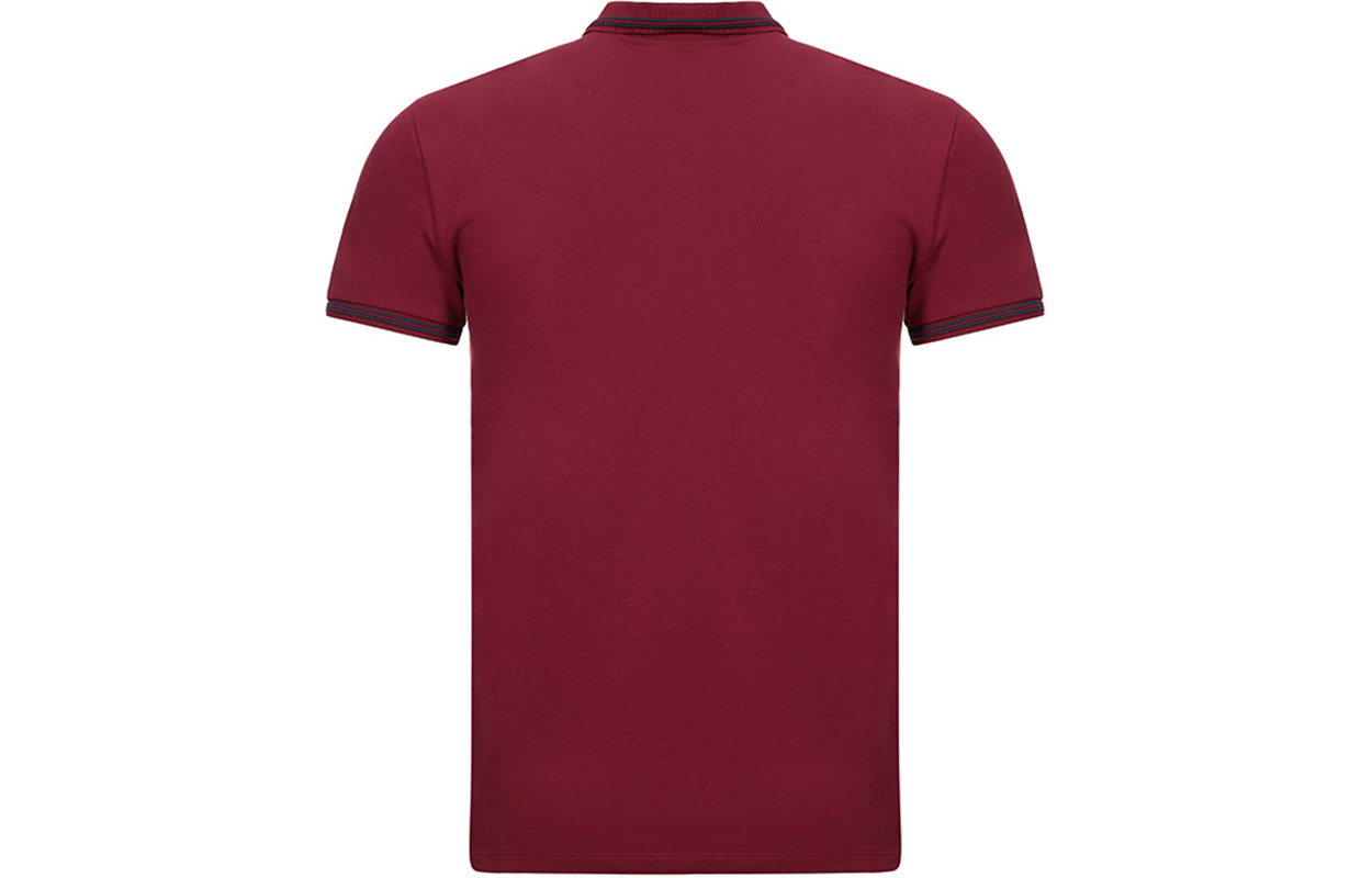 Lookbook Emporio Armani 深紅色拼色圖案印花棉質POLO衫 8N1F30-1JPTZ-0393