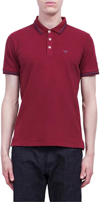 Emporio Armani 深紅色拼色圖案印花棉質POLO衫 8N1F30-1JPTZ-0393 Shop Emporio Armani 深紅色拼色圖案印花棉質POLO衫 8N1F30-1JPTZ-0393