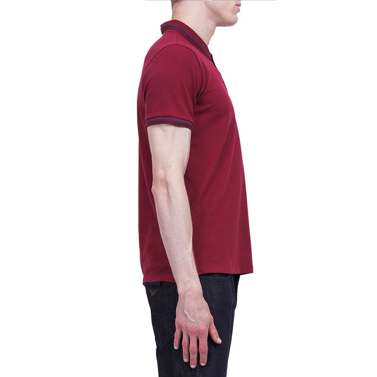 Details for Emporio Armani 深紅色拼色圖案印花棉質POLO衫 8N1F30-1JPTZ-0393