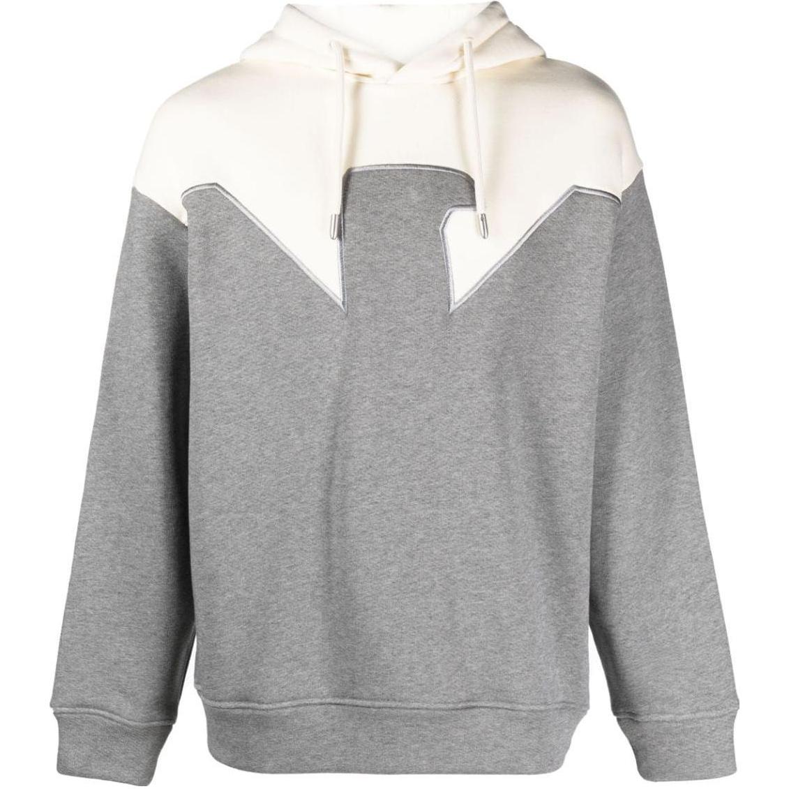 Emporio Armani Gray Colorblock Hoodie with Pockets and Long Sleeves 6R1MFW-1JFGZ-06A8