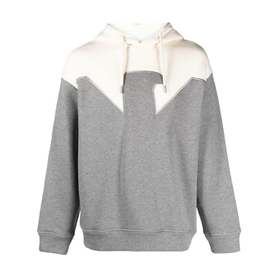Emporio Armani Gray Colorblock Hoodie with Pockets and Long Sleeves 6R1MFW-1JFGZ-06A8