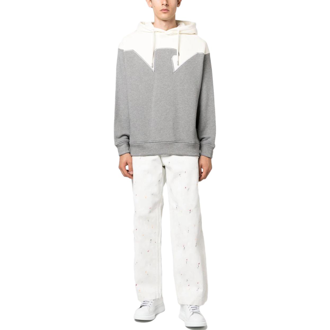 Emporio Armani Gray Colorblock Hoodie with Pockets and Long Sleeves 6R1MFW-1JFGZ-06A8 圖 3