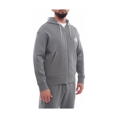 Emporio Armani Gray Knit Logo Hoodie Full-Zip Jacket 3L1MFT-1JHSZ-0647