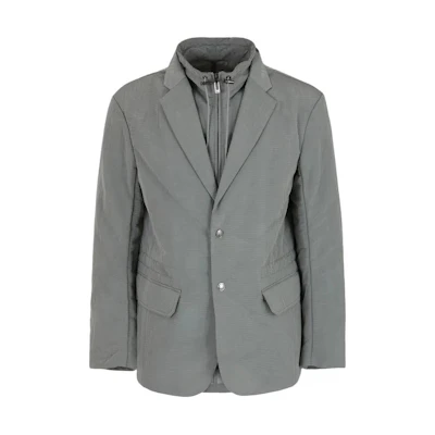 Emporio Armani Gray Single-Breasted Two-Piece Look Long-Sleeve Jacket 3D1GF31-NJUZ1-06G1